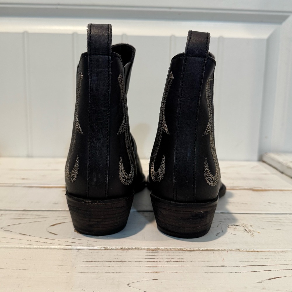Free People Wayward Western Black Ankle Boots - Picture 4 of 12